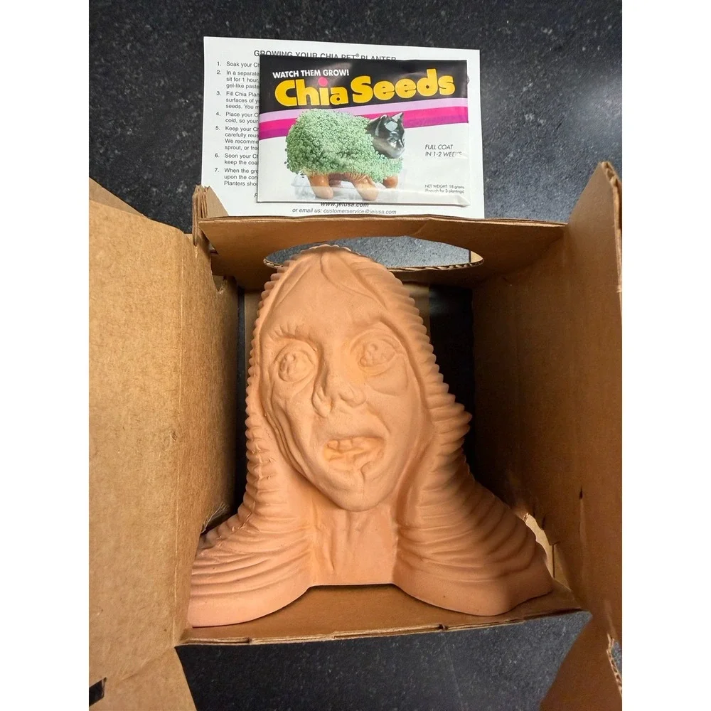 Lot of 3 Chia Pets Bob Ross Grogu The Child Zombie Planters Complete Open Box